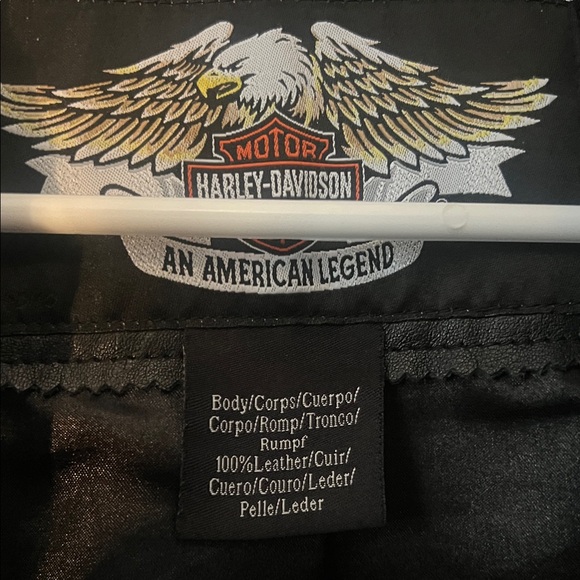 Vintage Harley-Davidson paradise flare Black Leather Jacket size large - Picture 4 of 9